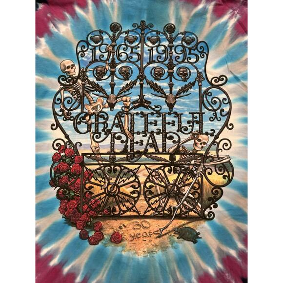 Vintage 90s LIquid Blue GRATEFUL DEAD 1965-1995 T Shirt Men Large Short Sleeve - Picture 9 of 10